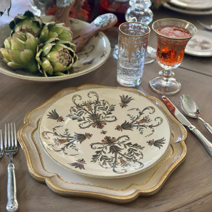Florentino Baroque Wooden Charger - Taupe