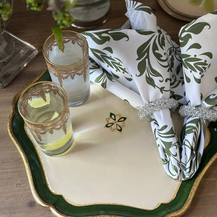Florentino Baroque Wooden Tray - Green