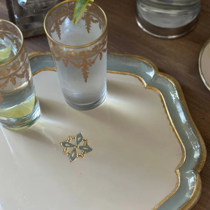 Florentino Baroque Wooden Tray - Villa Blue
