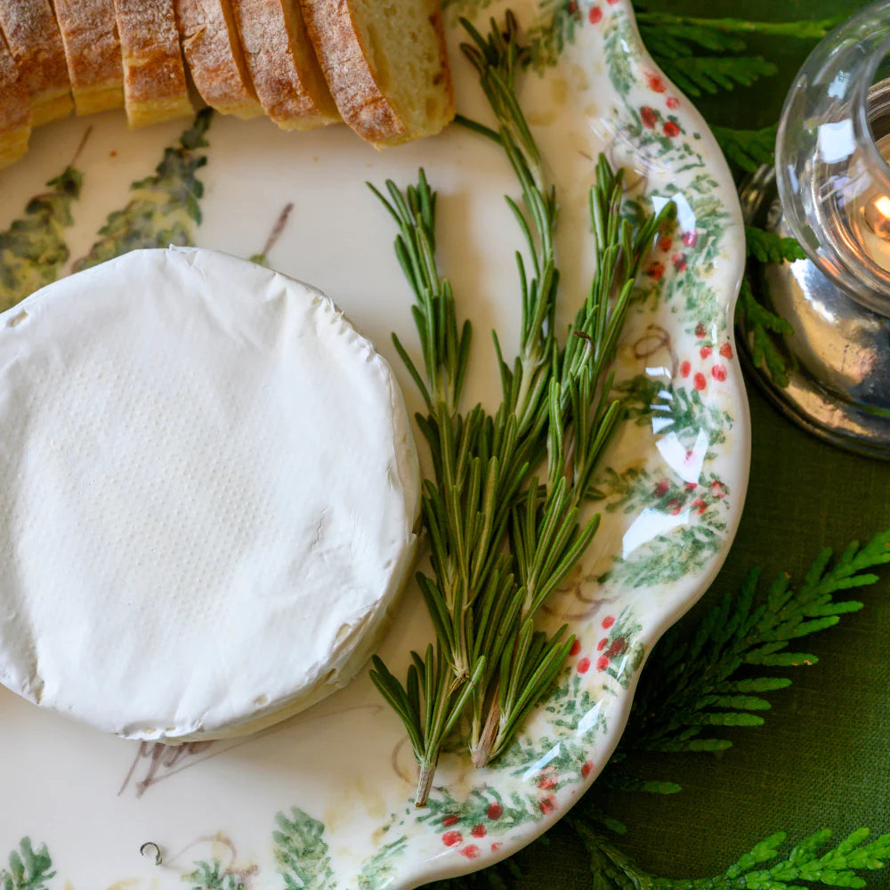 Natale Signed Ruffled Cake Plate