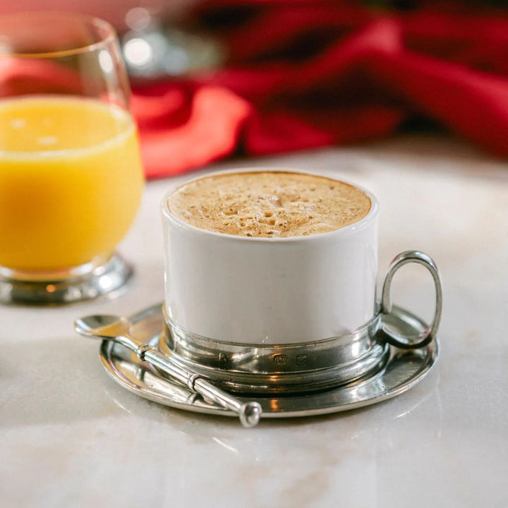 Tuscan Cappuccino Cup &amp; Saucer with Spoon