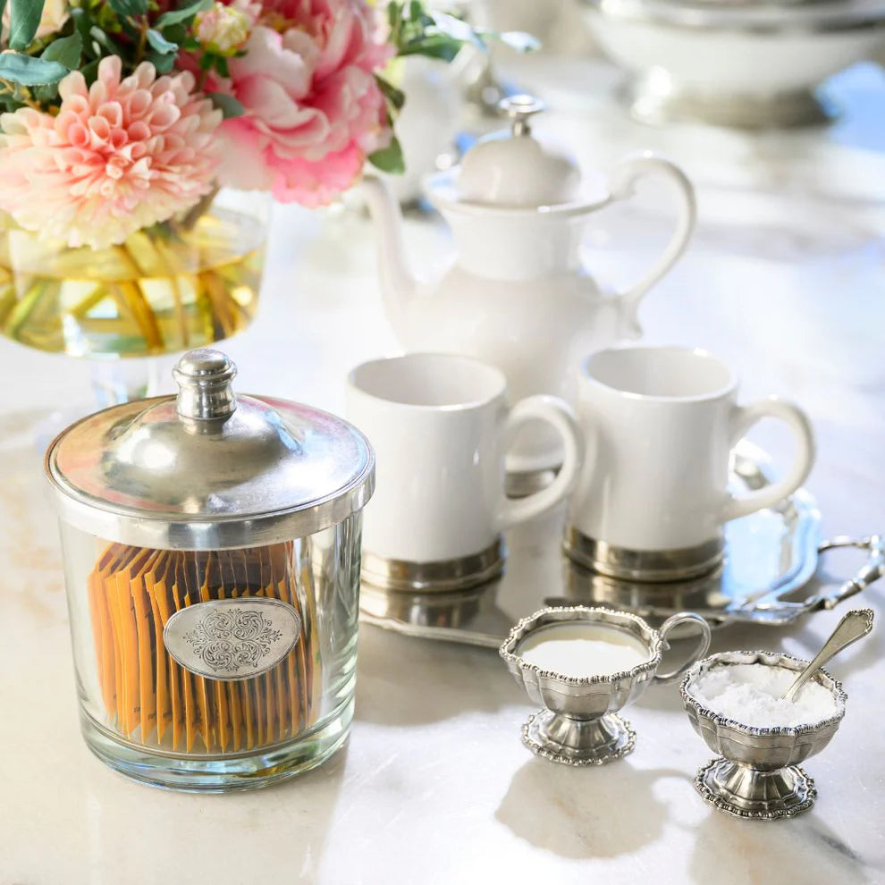 Vintage Beaded Pewter Piccolo Creamer