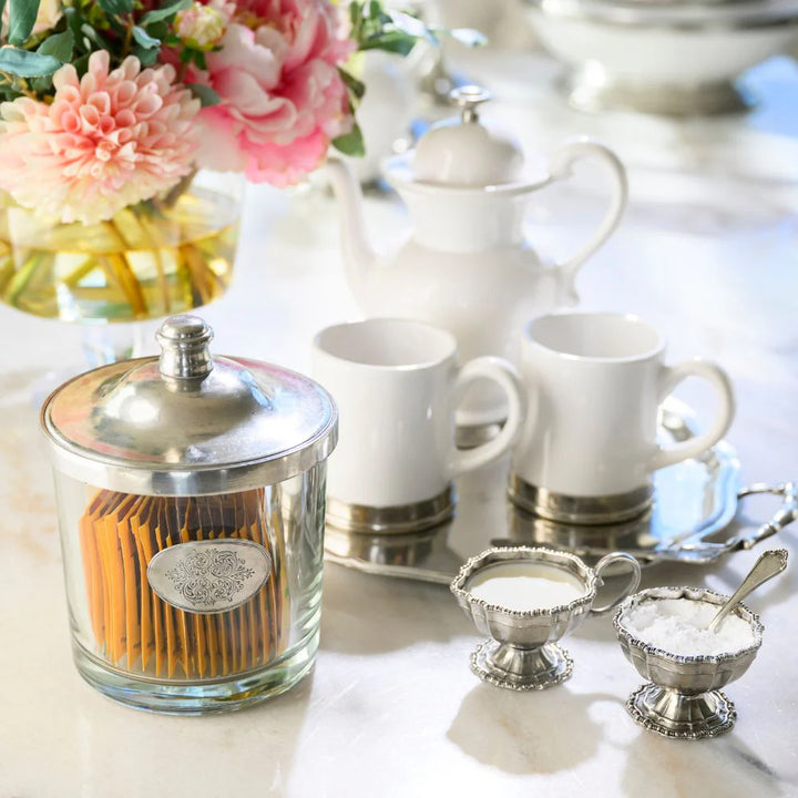 Vintage Beaded Pewter Piccolo Creamer
