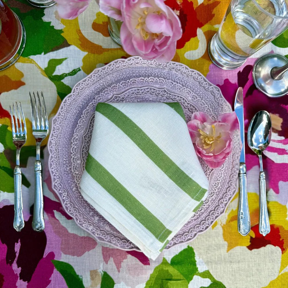 Portofino Summer Garden Linen Table Runner