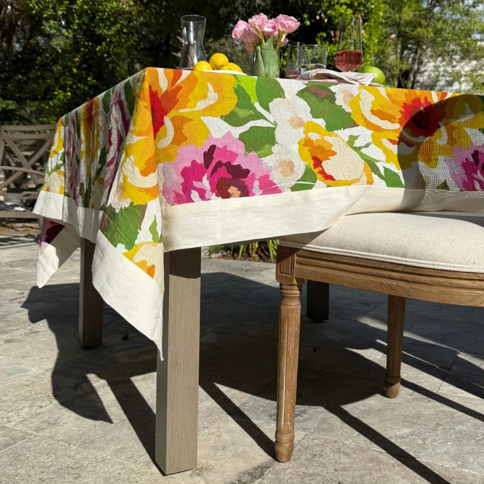 Portofino Summer Garden Linen Table Square