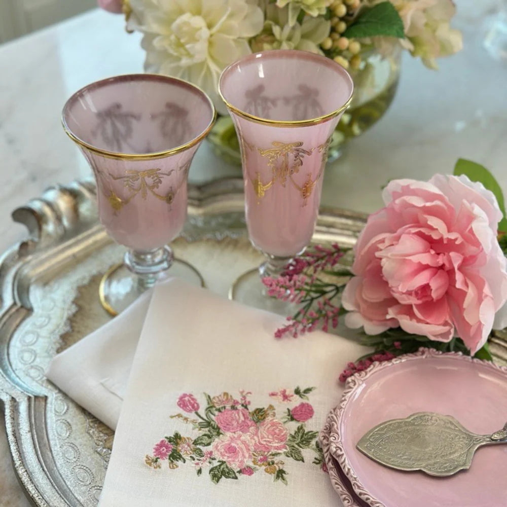 Rialto Borghese with Gold Champagne Flute - Pink