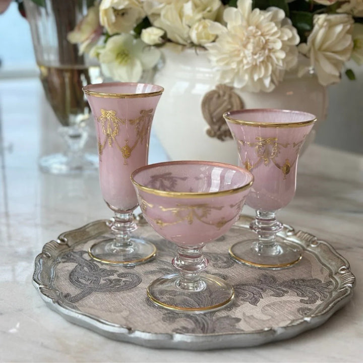 Rialto Borghese with Gold Champagne Flute - Pink