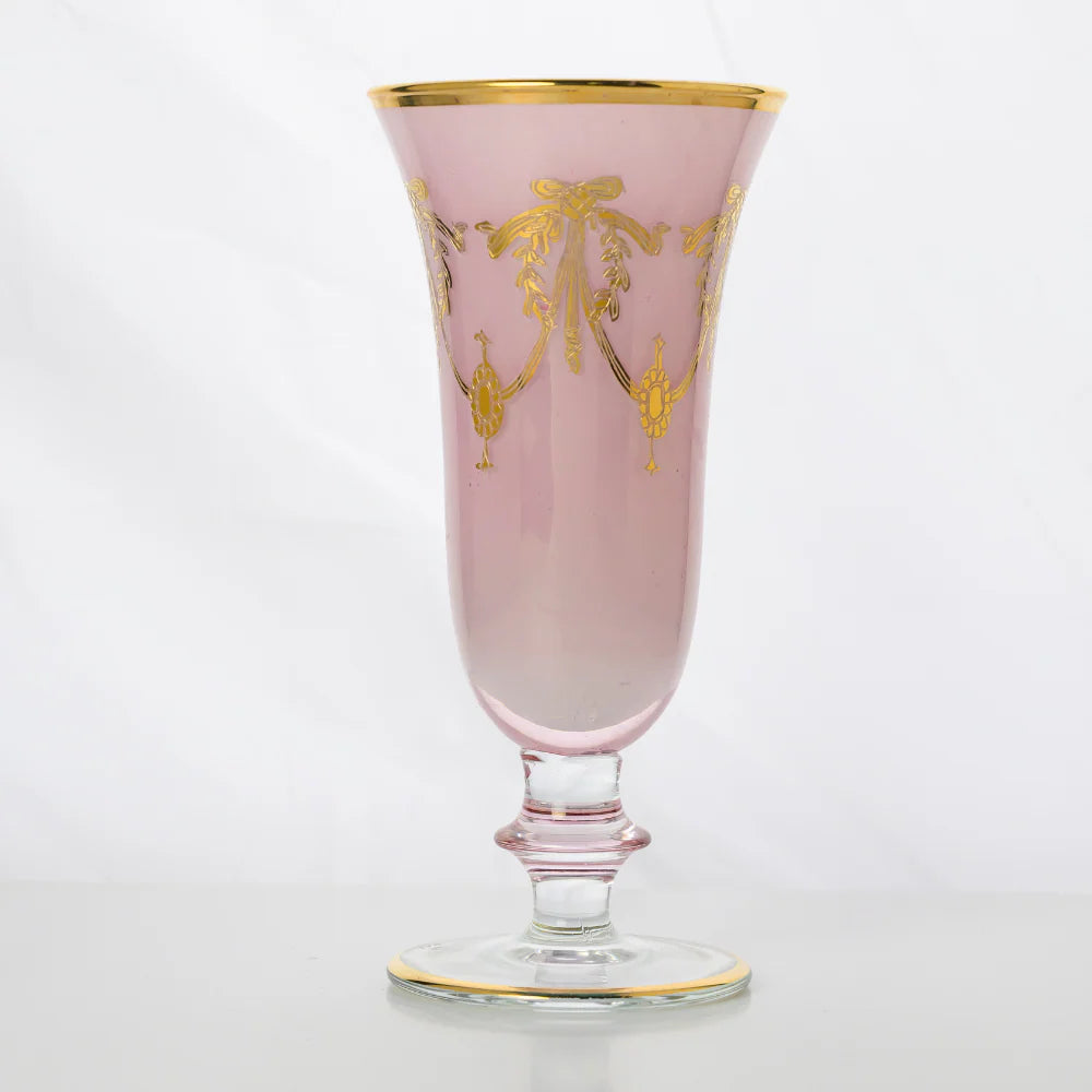 Rialto Borghese with Gold Champagne Flute - Pink