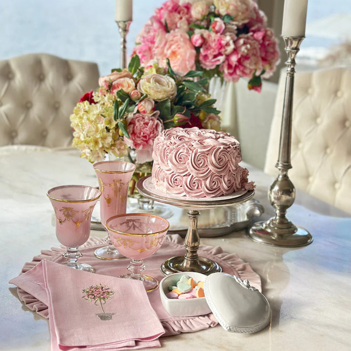 Rialto Borghese with Gold Compote - Pink