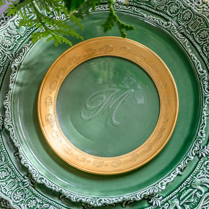 Vetro Gold Monogram Bread/Canapé Plate