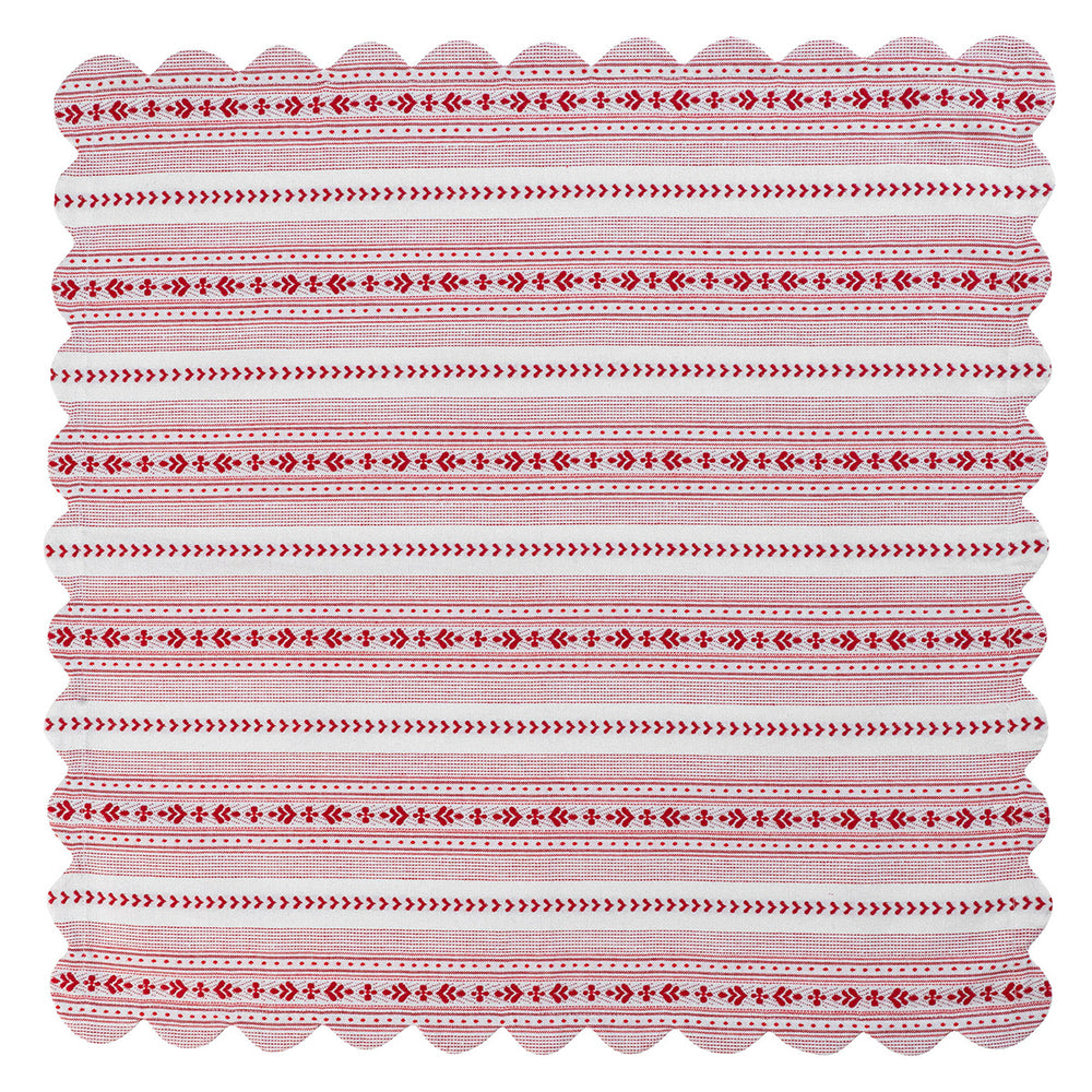 Villa Stripe Square Tablecloth - Red