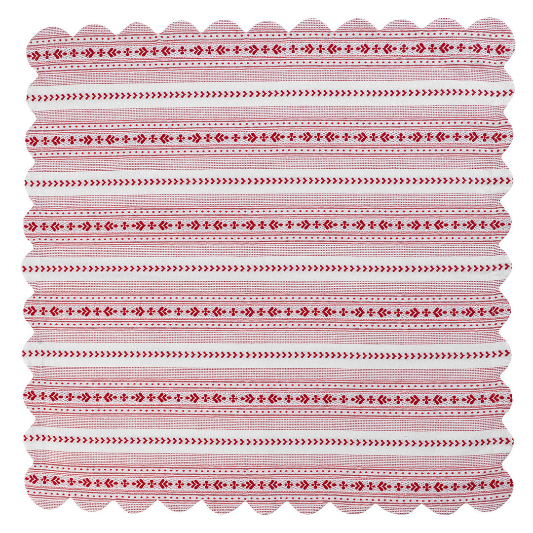 Villa Stripe Square Tablecloth - Red