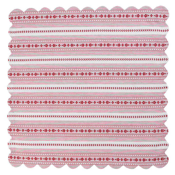 Villa Stripe Square Tablecloth - Red