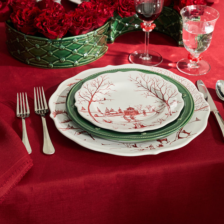 Berry Scallop 60" x 120" Tablecloth - Ruby