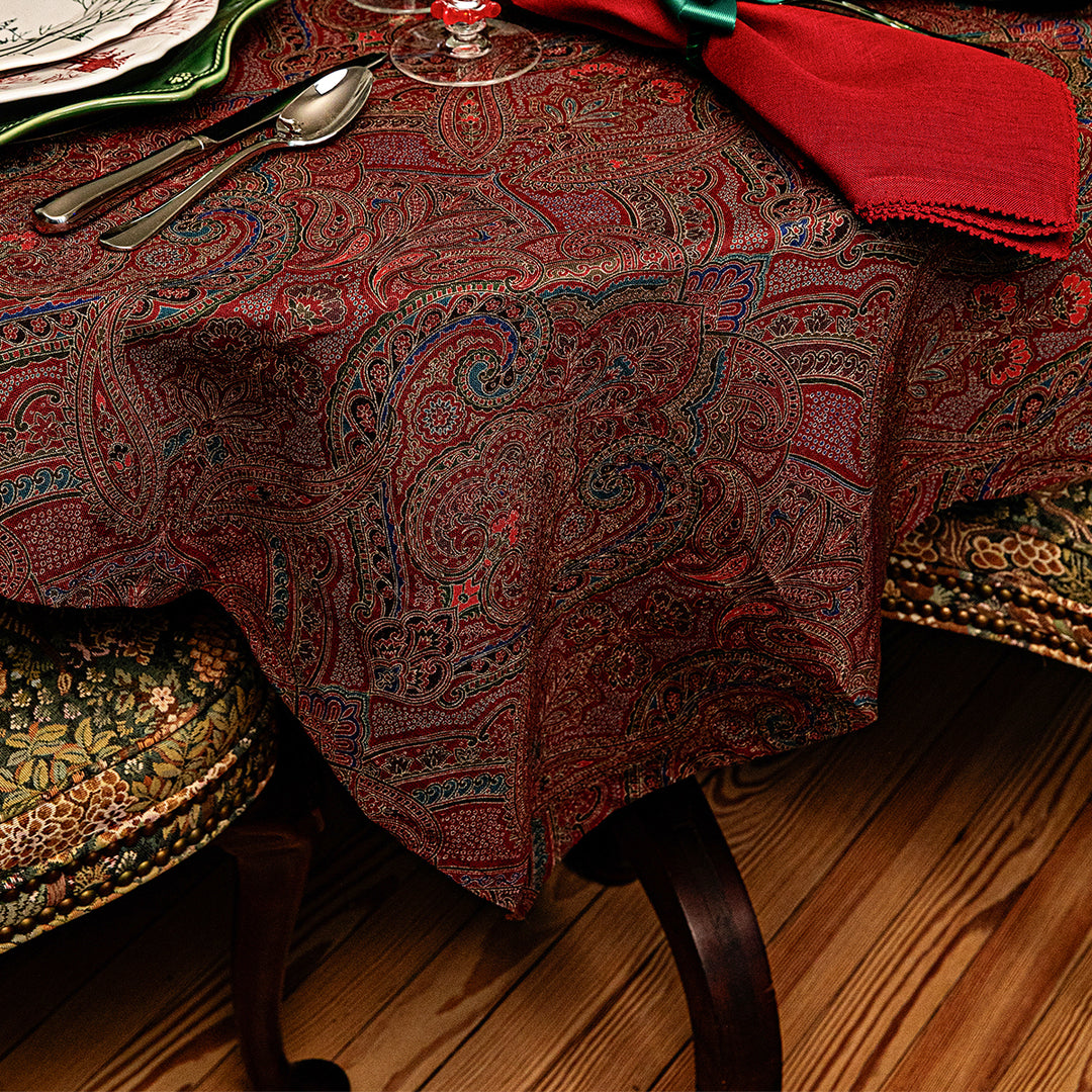 Paisley 60" x 120" Tablecloth - Red