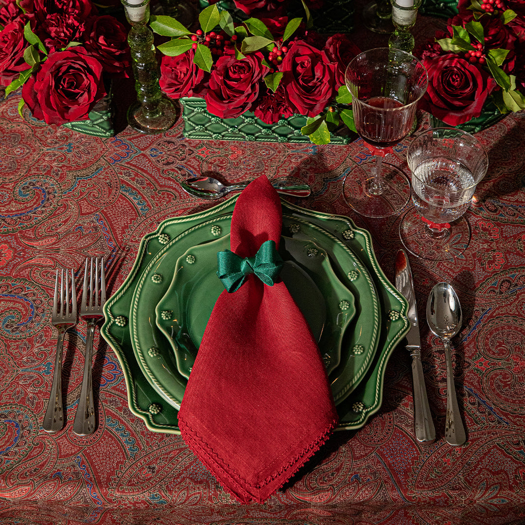 Paisley 60" x 120" Tablecloth - Red