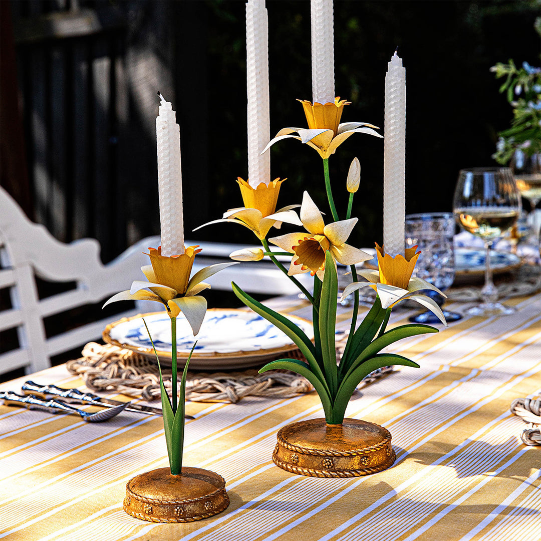 Meadow Walk Daffodil 9" Candlestick - Yellow