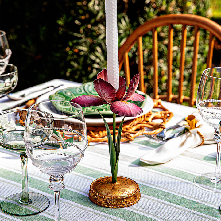 Meadow Walk Iris 14" Centerpiece Candelabra - Pink