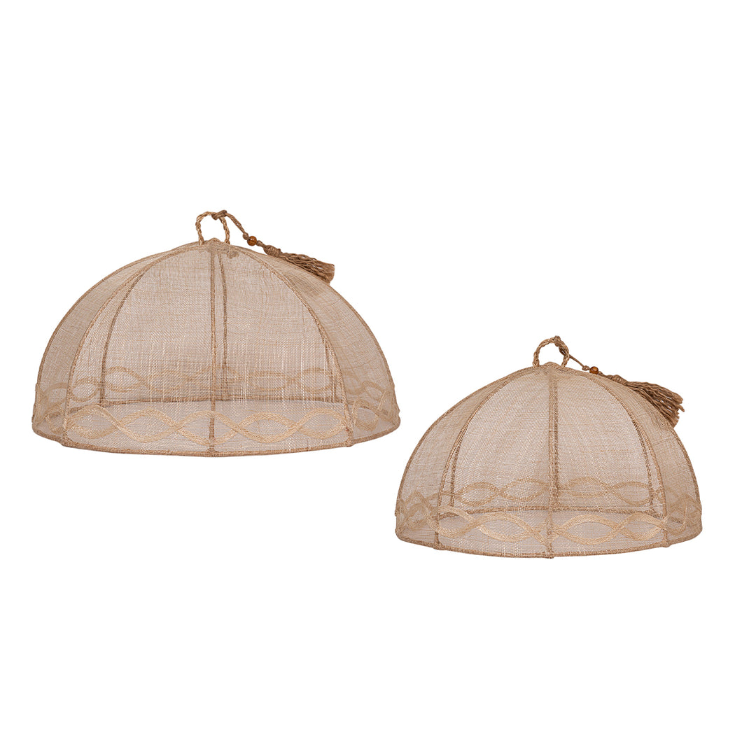Tuileries Natural Garden Mesh Round Food Cover Set/2pc - Natural