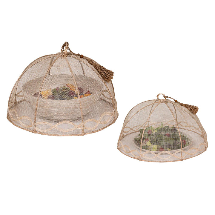Tuileries Natural Garden Mesh Round Food Cover Set/2pc - Natural