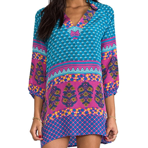 Nisha Turquoise Floral Tunic