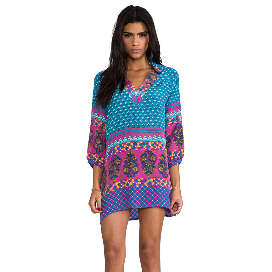 Nisha Turquoise Floral Tunic