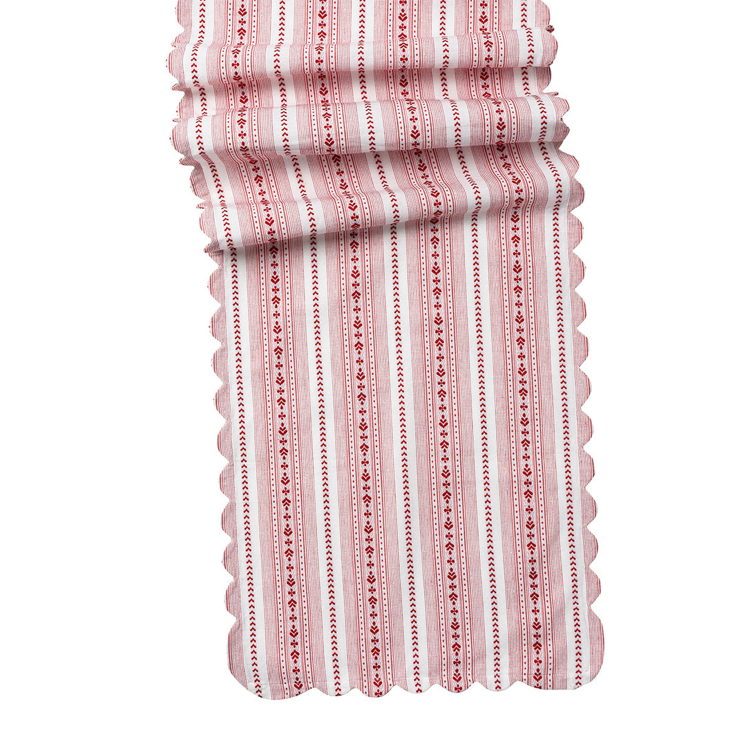 Villa Stripe 18"x 90" Table Runner - Red