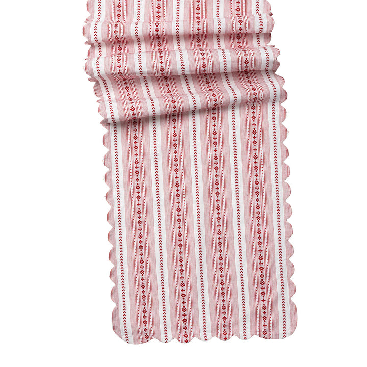 Villa Stripe 18"x 90" Table Runner - Red