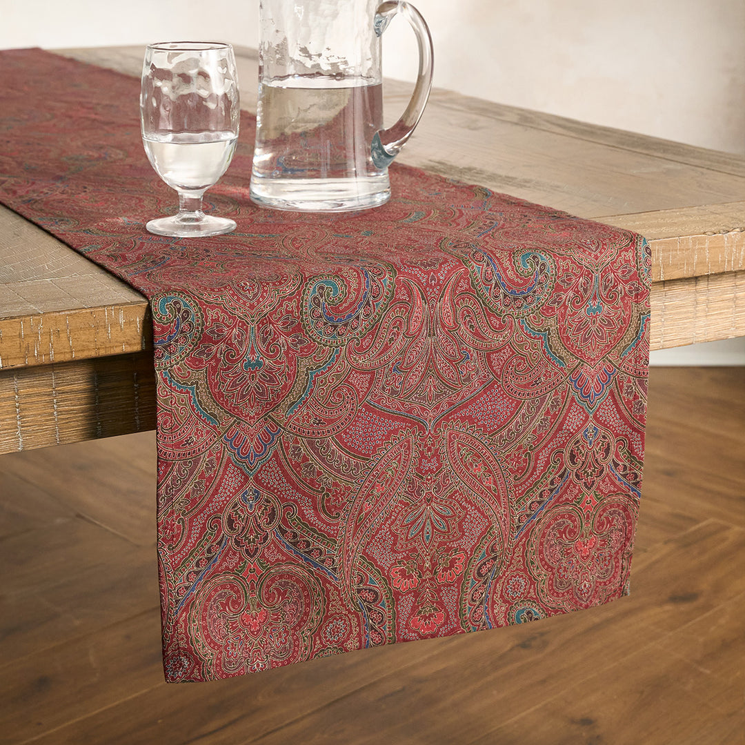 Paisley 18" x 90" Table Runner - Red