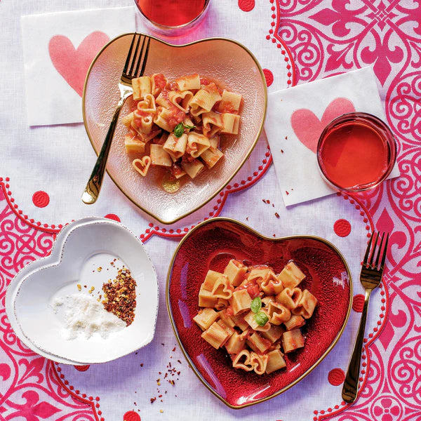 Tessuti White Round Placemats with Red Dots - Set of 4