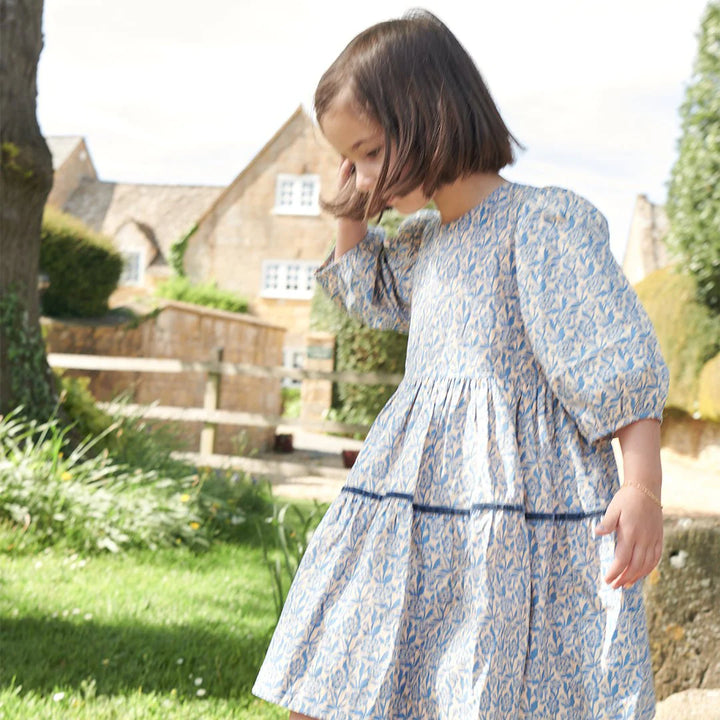 Girls Maribelle Dress - Blue Climbing Floral