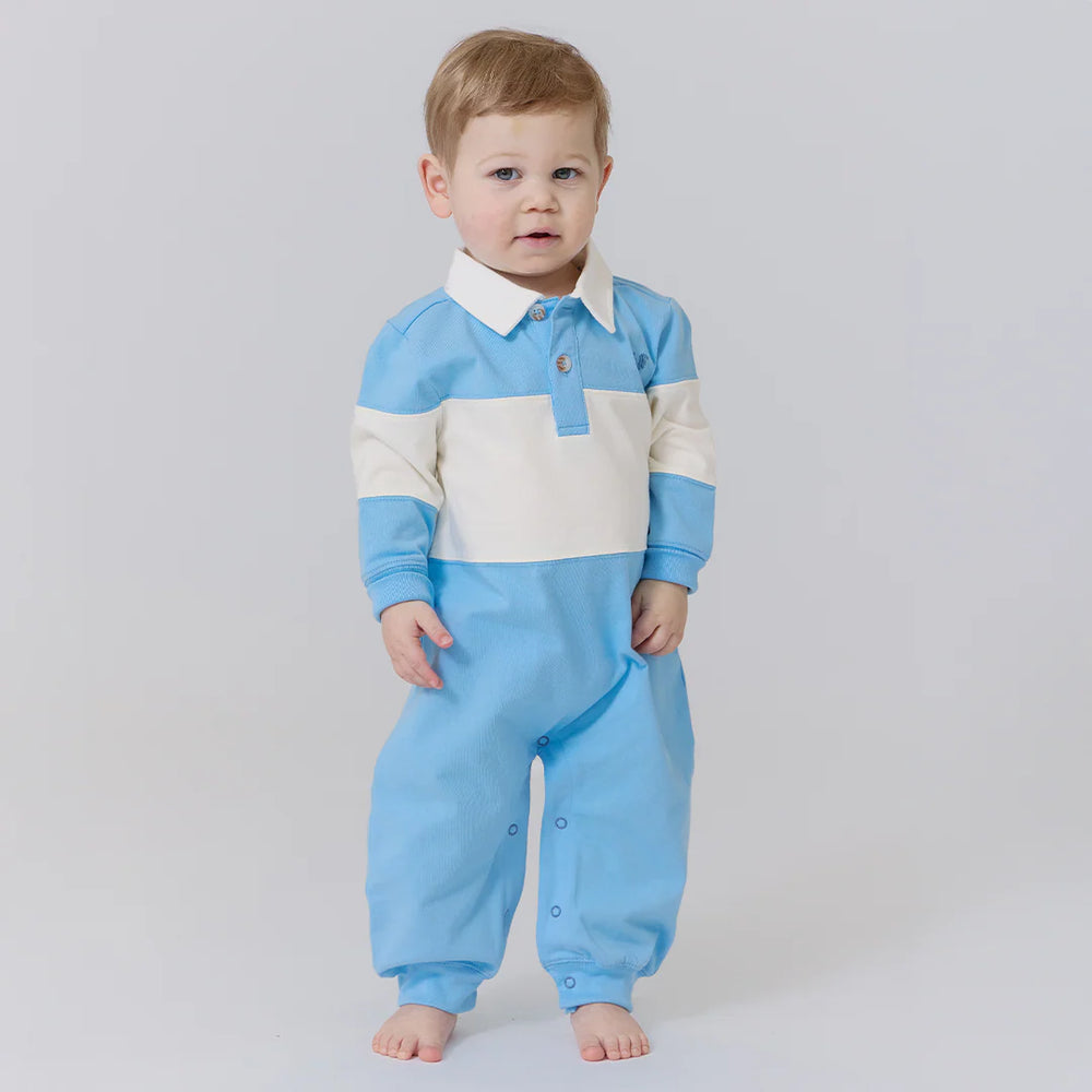 Baby Boys Albert Rugby Jumper - Blue & White