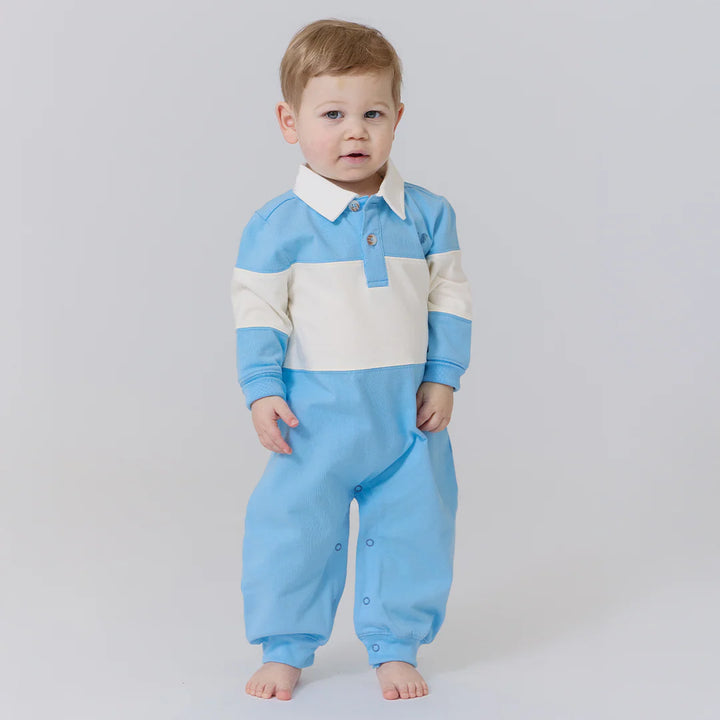 Baby Boys Albert Rugby Jumper - Blue & White