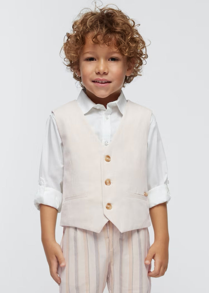 Raffia Tailored Linen Vest