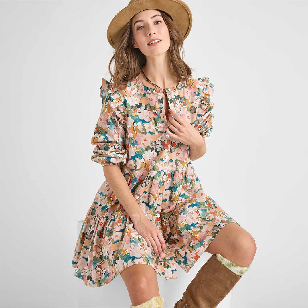 Womens Kalani Dress - Watercolor Floral