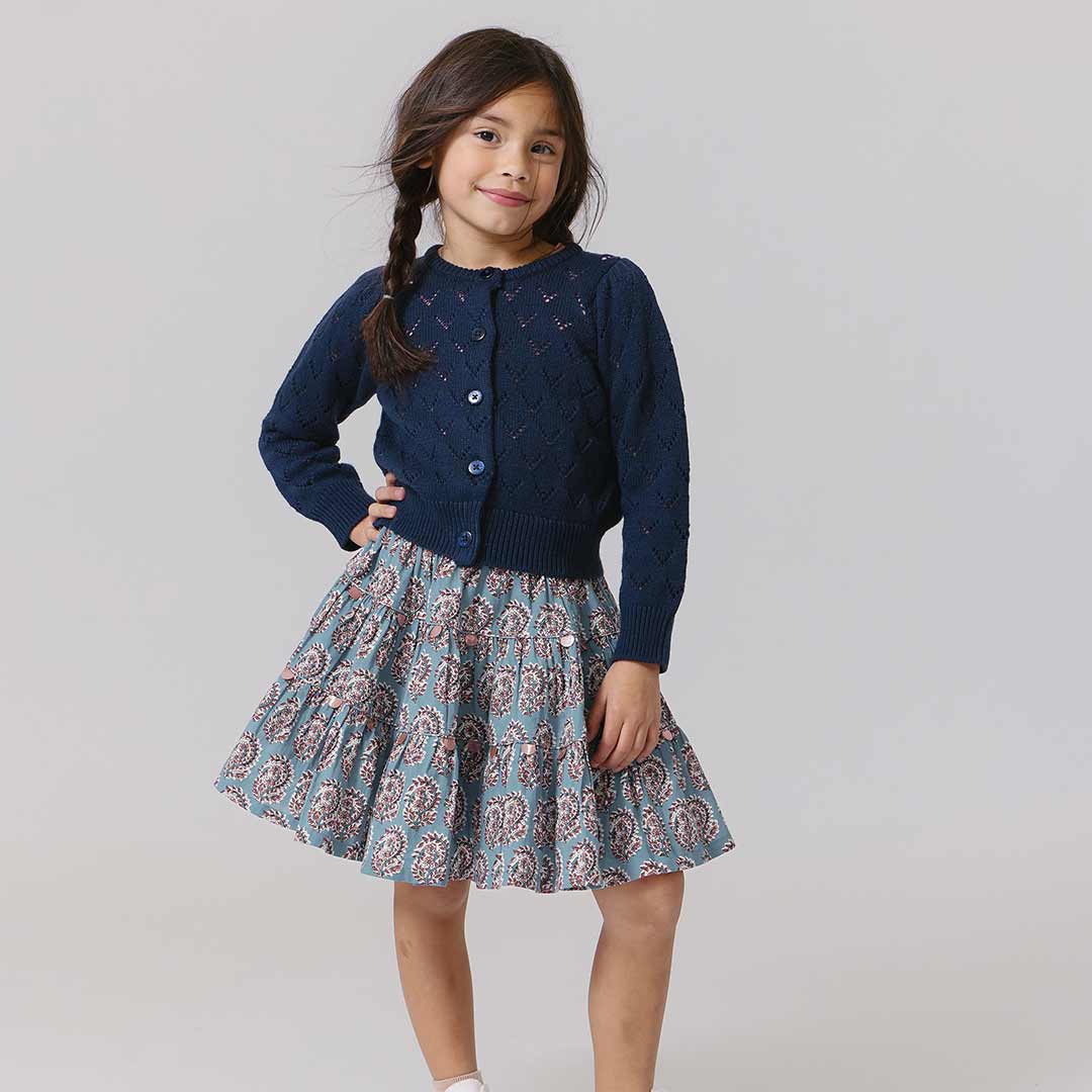 Girls Allie Skirt - Blue Paisley