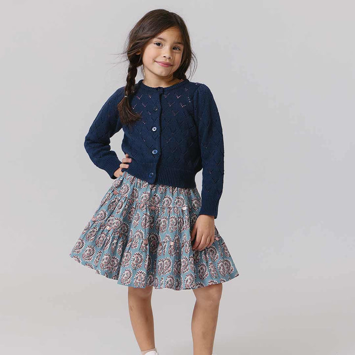 Girls Allie Skirt - Blue Paisley