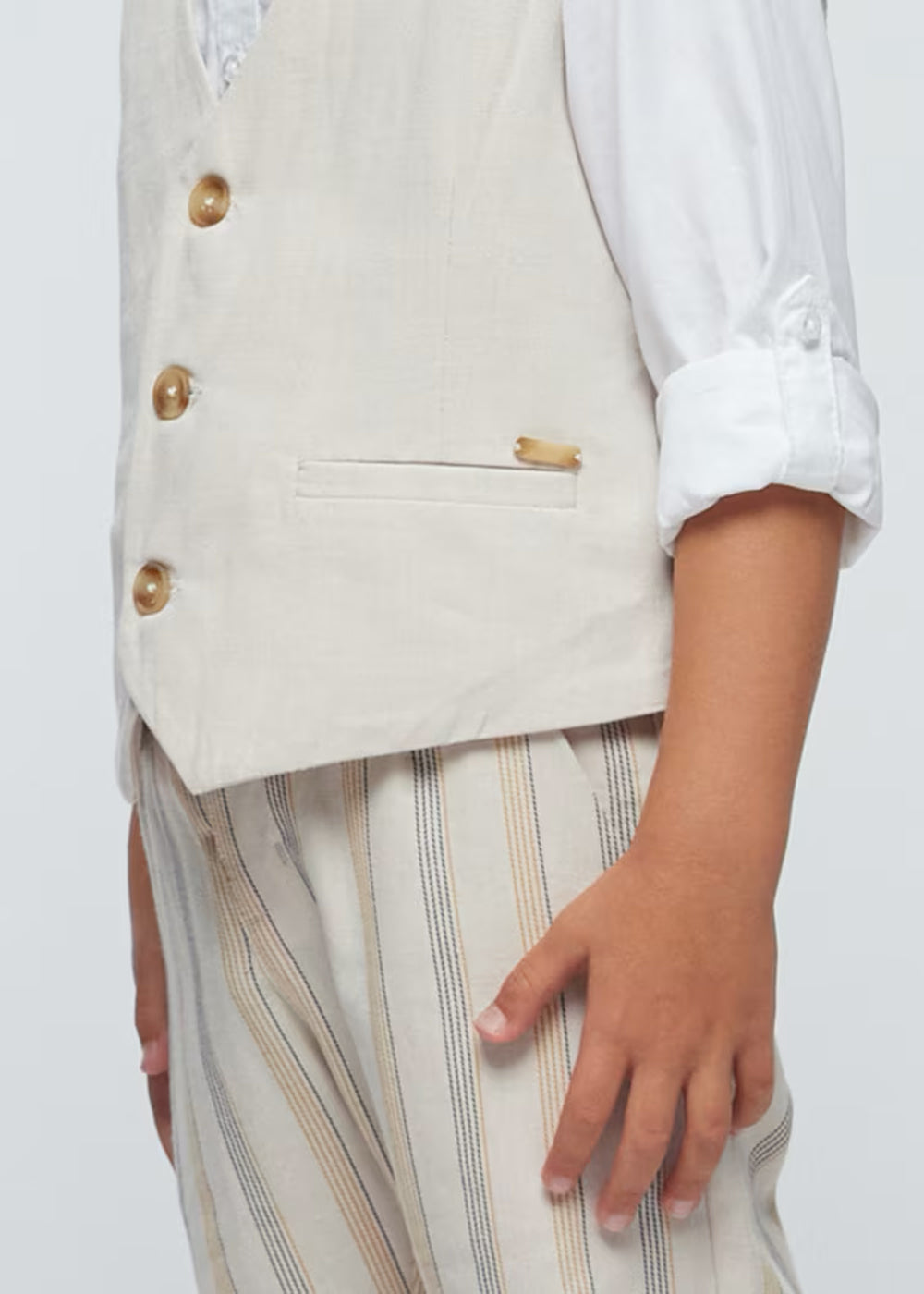Raffia Tailored Linen Vest