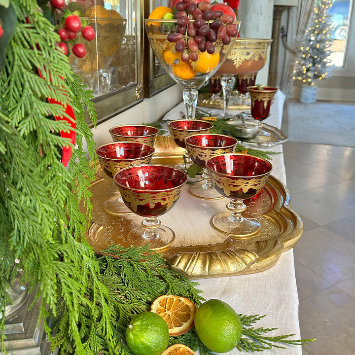 Vetro Gold Red Compote