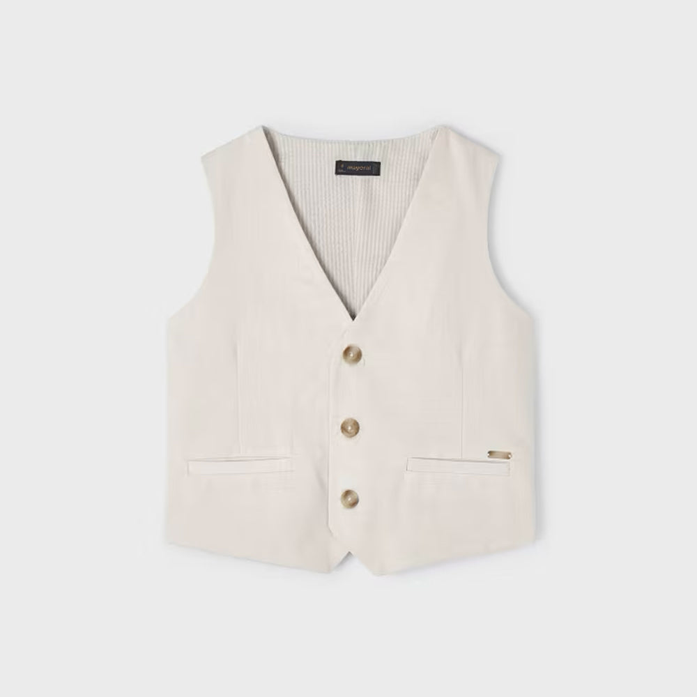 Raffia Tailored Linen Vest
