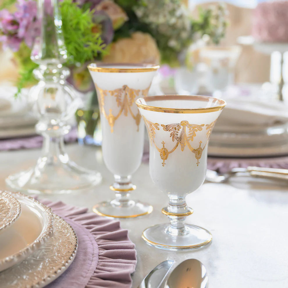 Rialto Borghese with Gold Champagne Flute - White