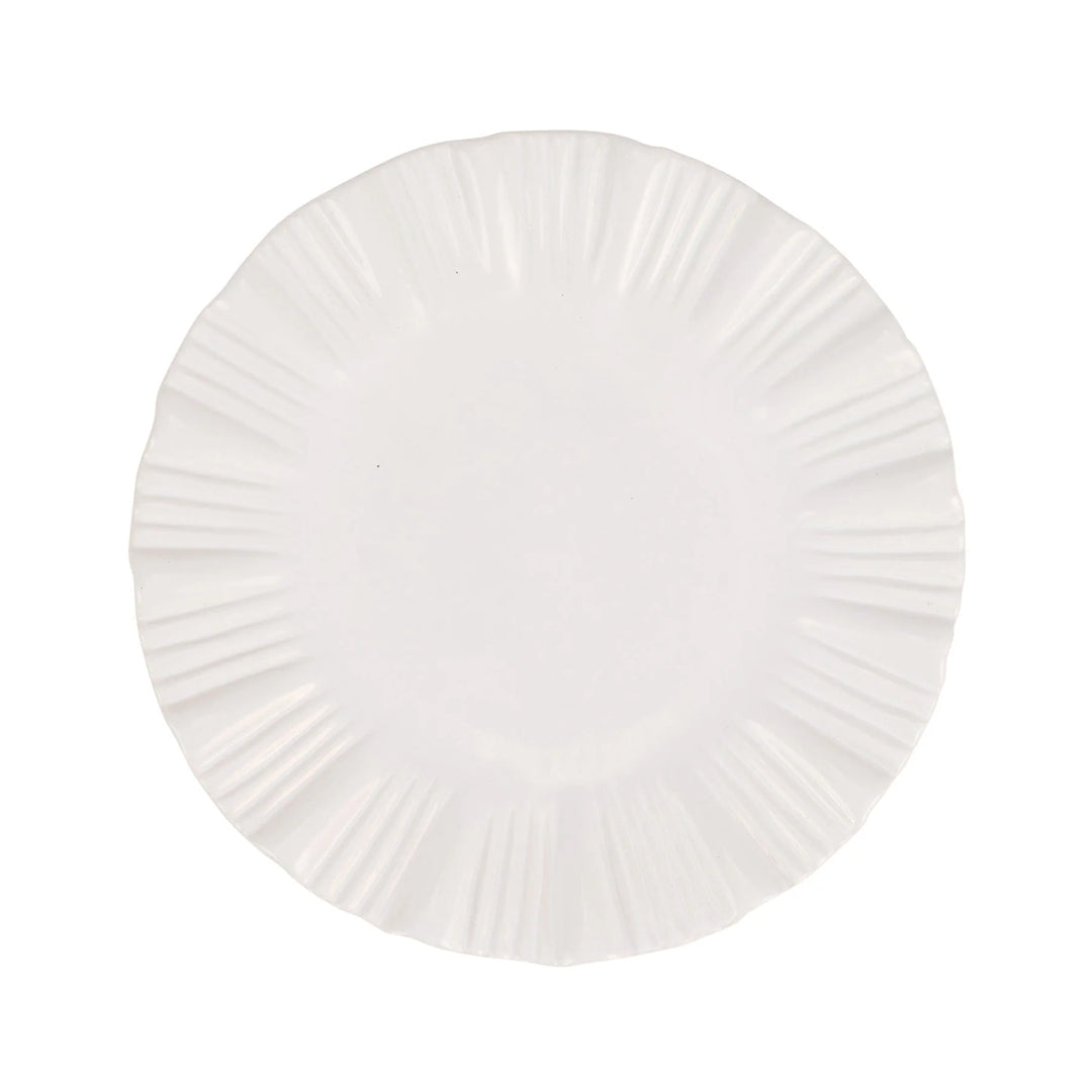 Bari White European Dinner Plate