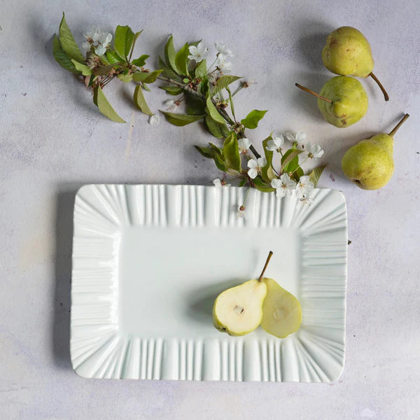 Bari White Rectangular Platter