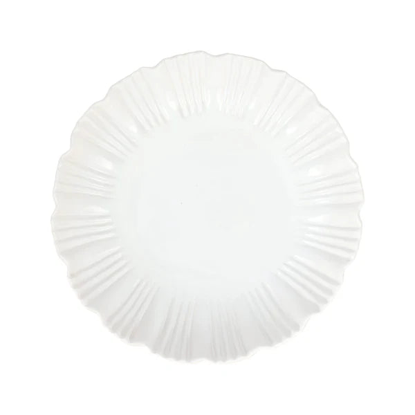 Bari White Shallow Serving Bowl
