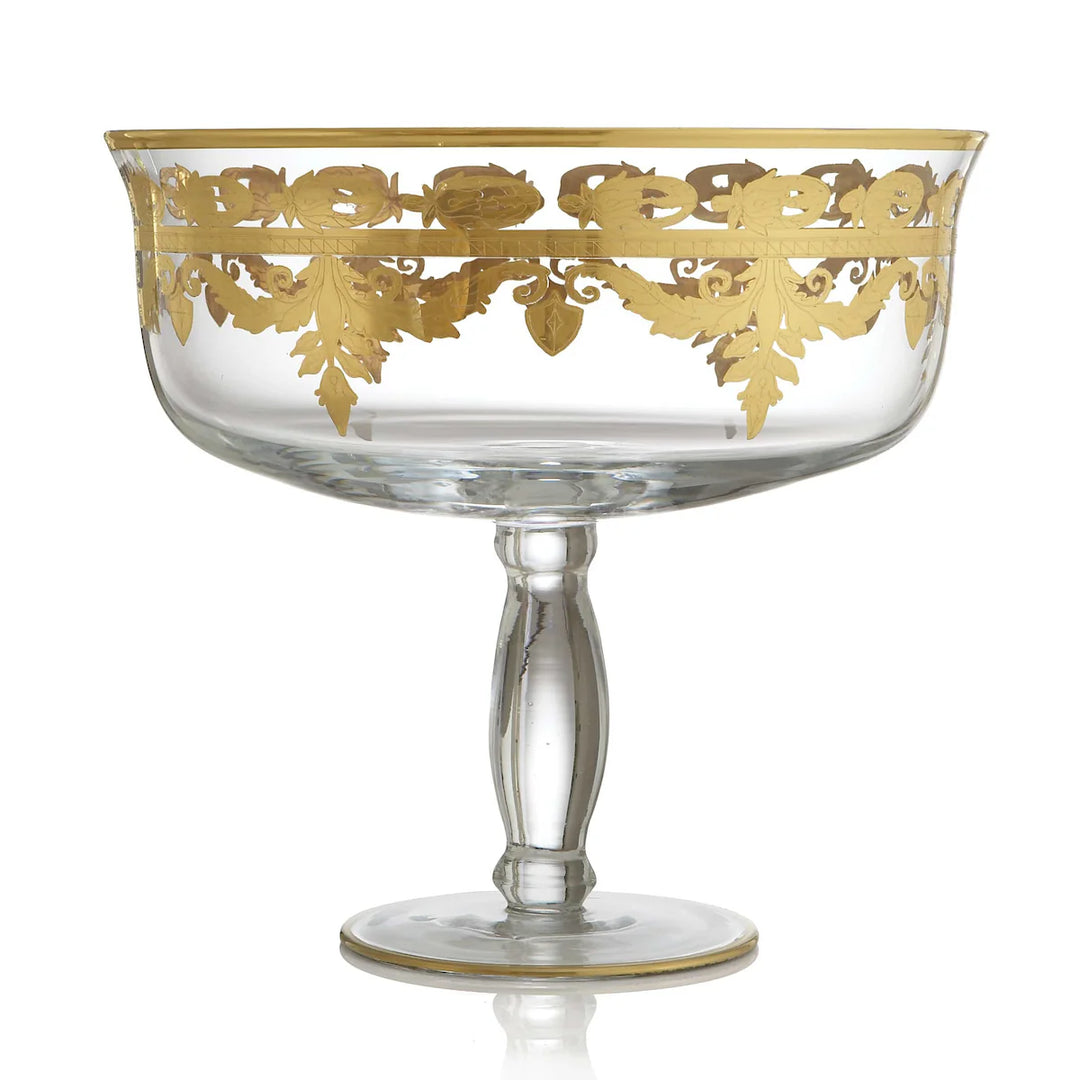 Vetro Gold Tall Footed Serving Compote