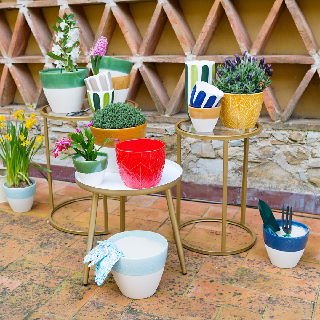 Viva Garden Green Reactive Medium Cachepot