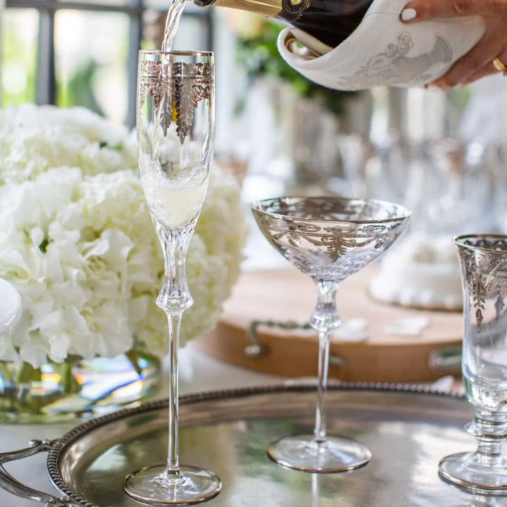 Vetro Platinum Wedding Flute Set