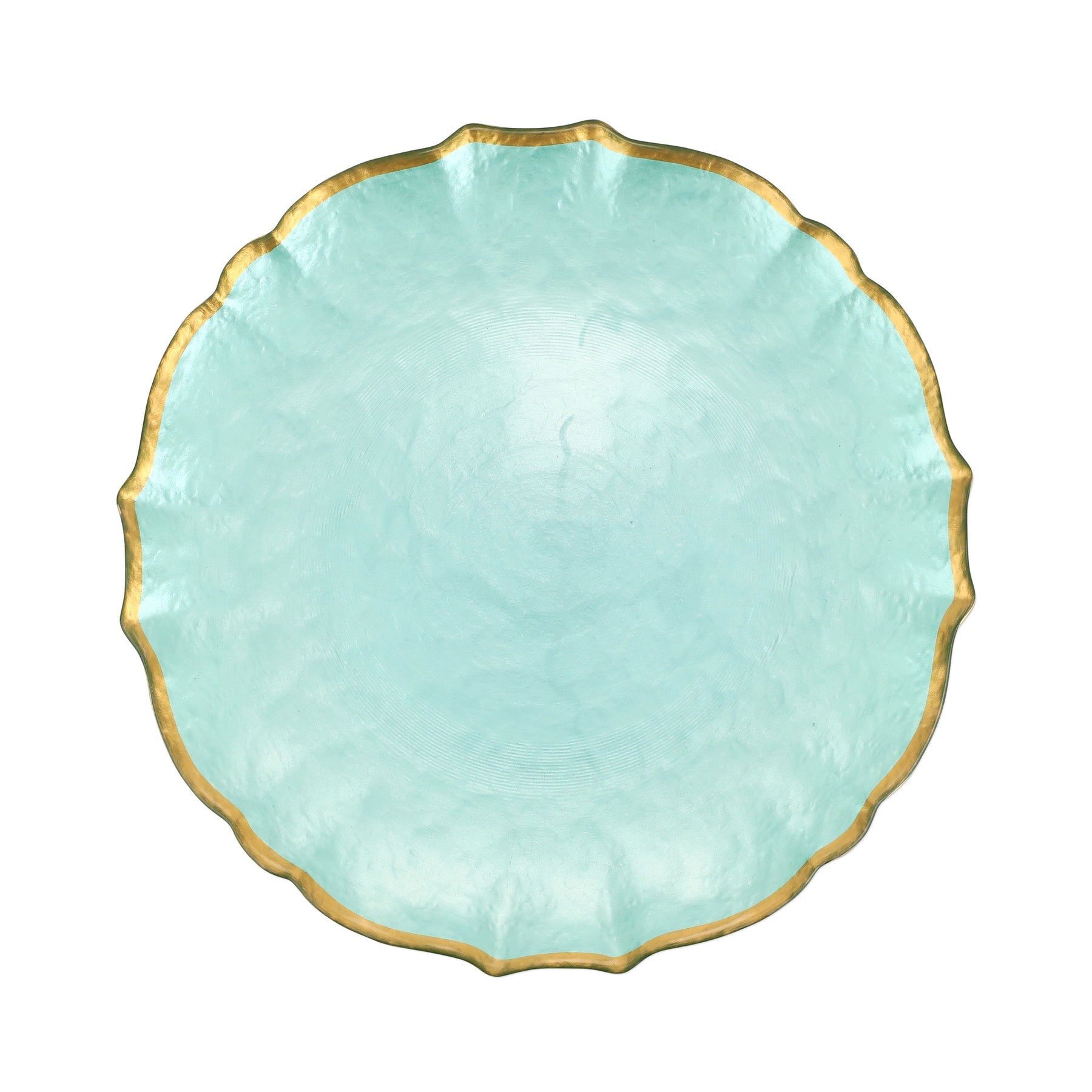 Baroque Glass Aqua Dinner Plate