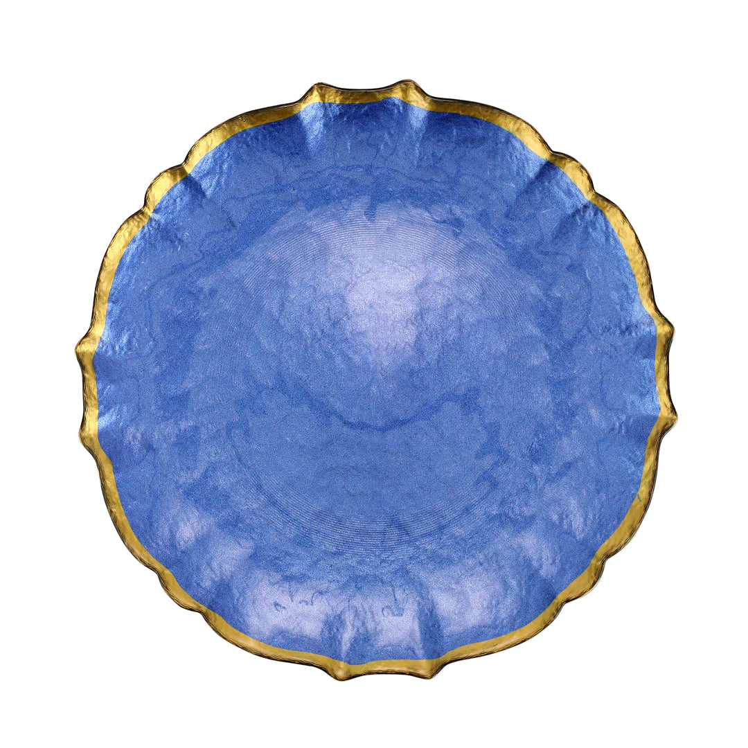 Baroque Glass Cobalt Dinner Plate