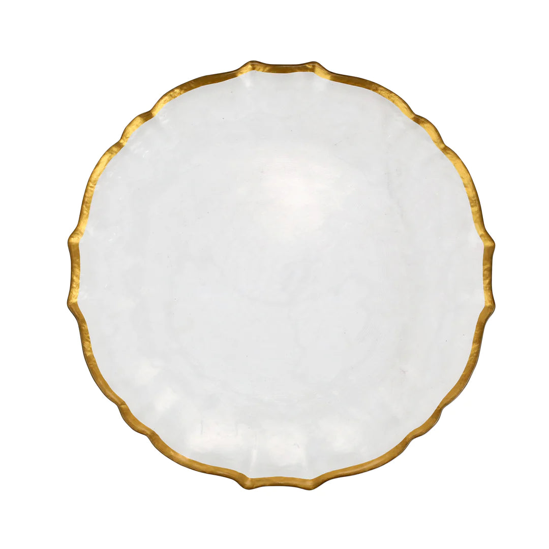 Baroque Glass Clear Dinner Plate
